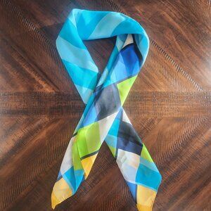 Liz Claiborne Pure Silk Abstract Geometric Neck Scarf | Vintage | 34"x34"